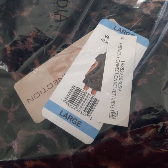 French Connection Women's Leopard Velvet Dress Size L,XL,XXL NWT Pockets NWT - Picture 12 of 16